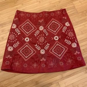 Rusty red patterned skirt - medium